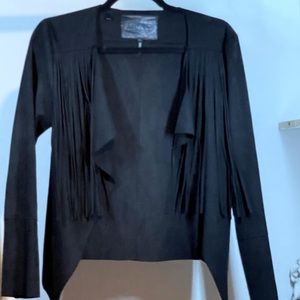 Buffalo David Bitton Suede Fringe Jacket, Size XS